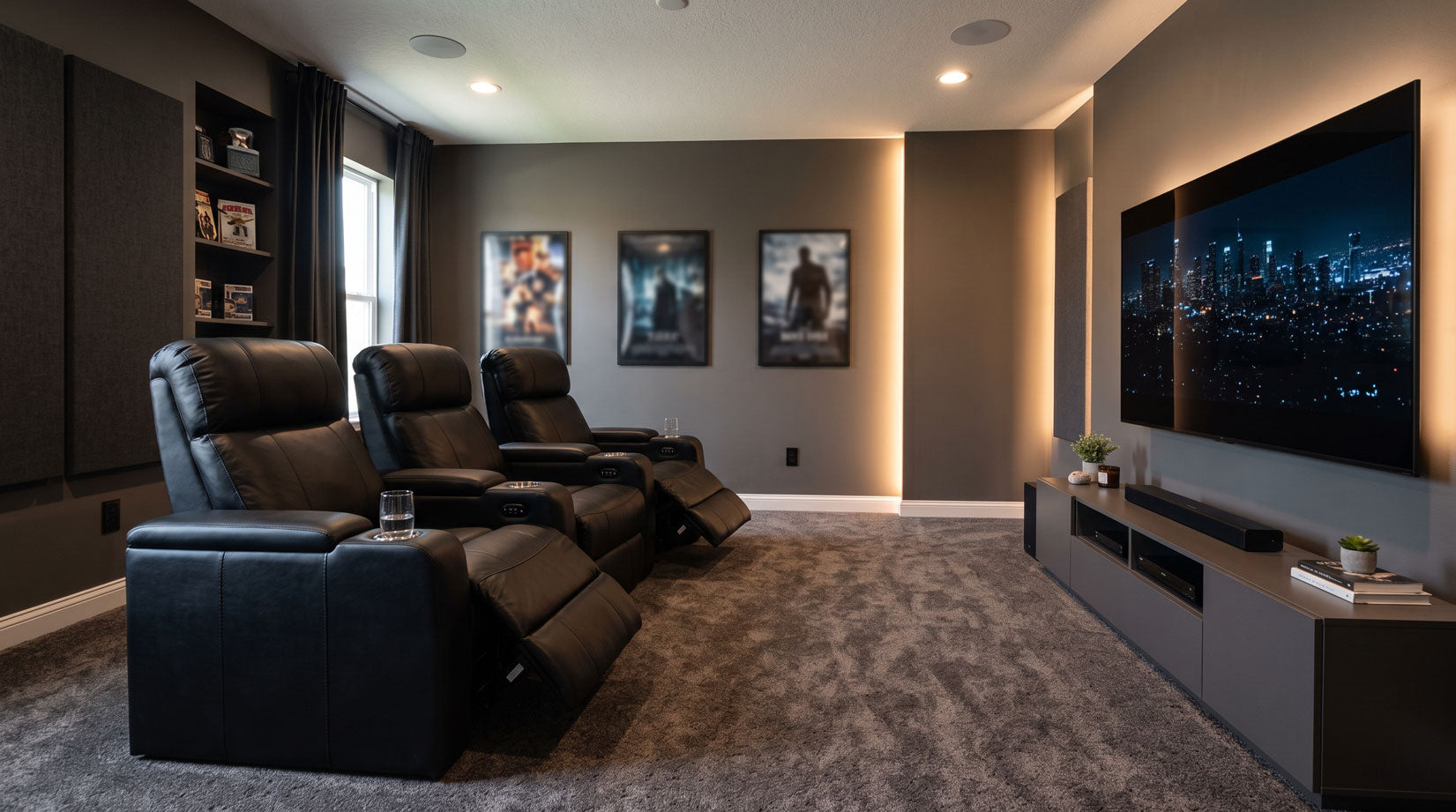 home theater seating in a modern media room