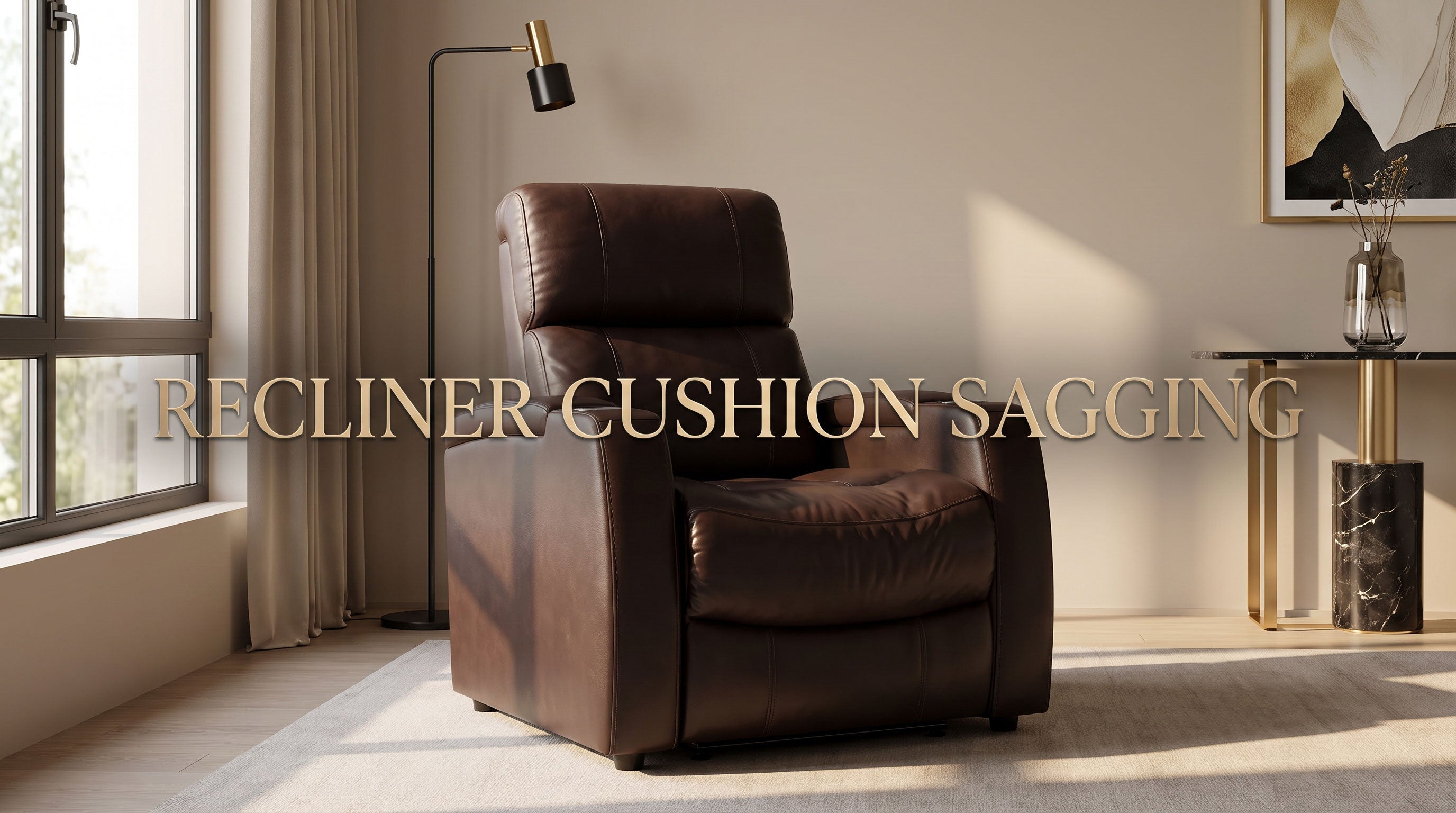 Sagging recliner cushion showing uneven seat support
