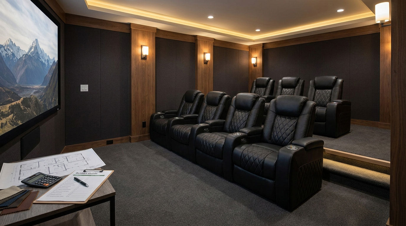 Home theater seating budget priorities showing where to spend, save, and simplify