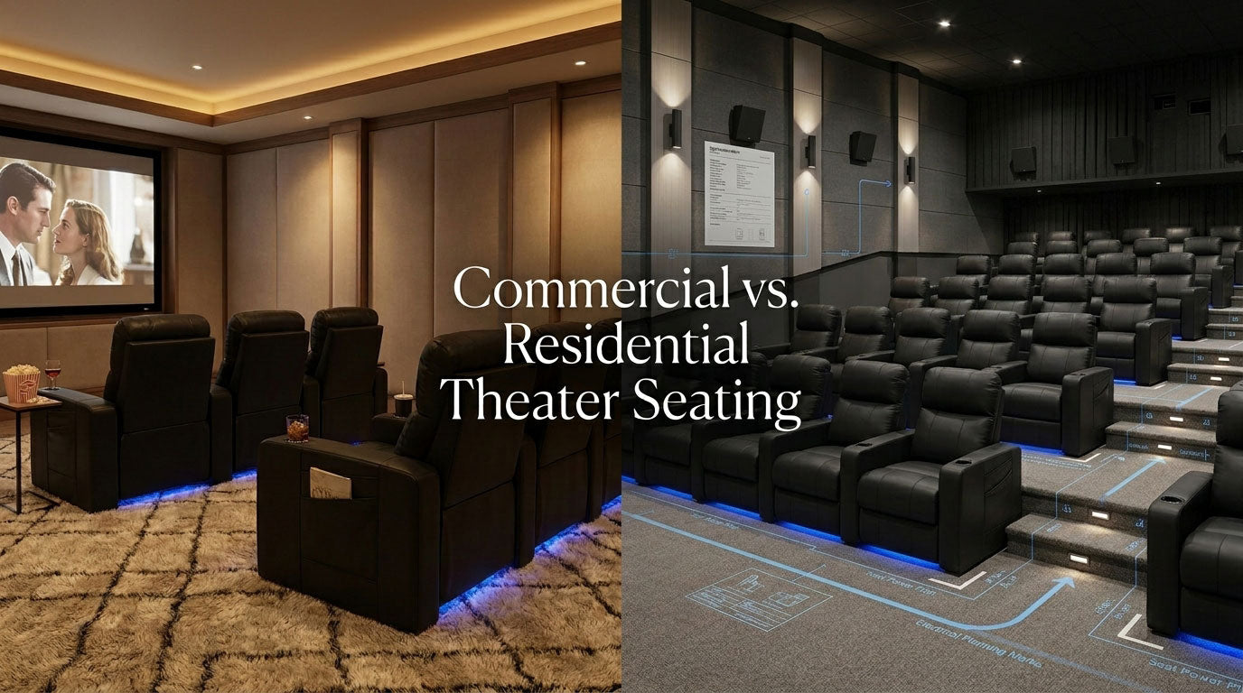 Commercial and residential theater seating in contrasting project environments
