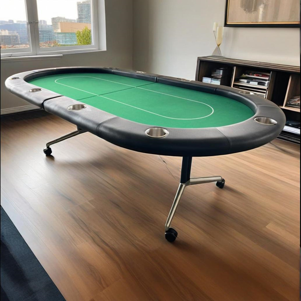 INO Design 94" Fodable Poker Table for 10 players, Green
