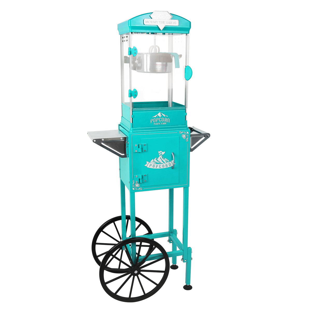 Classic 10 Oz Popcorn Machine Cart with Wheels & Measuring Spoons
