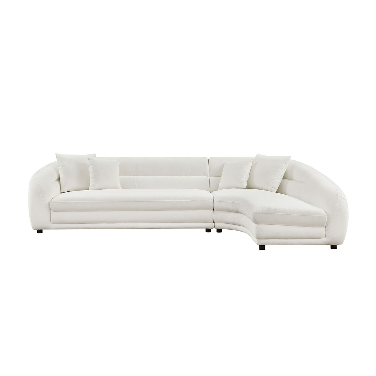 Elegant 125.2" Curved L-Shaped Modular Sectional with Plush Comfort Pillows