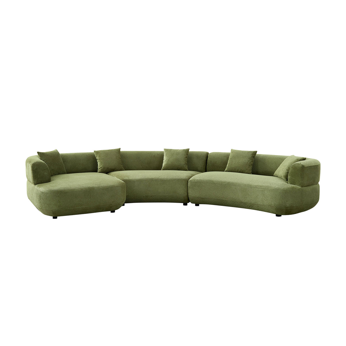 Luxurious 155.91" Curved 6-Seat Modular Sectional with 5 Plush Pillows