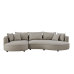 Sleek 5-Seat Curved Sectional Sofa with Luxe Eco-Leather