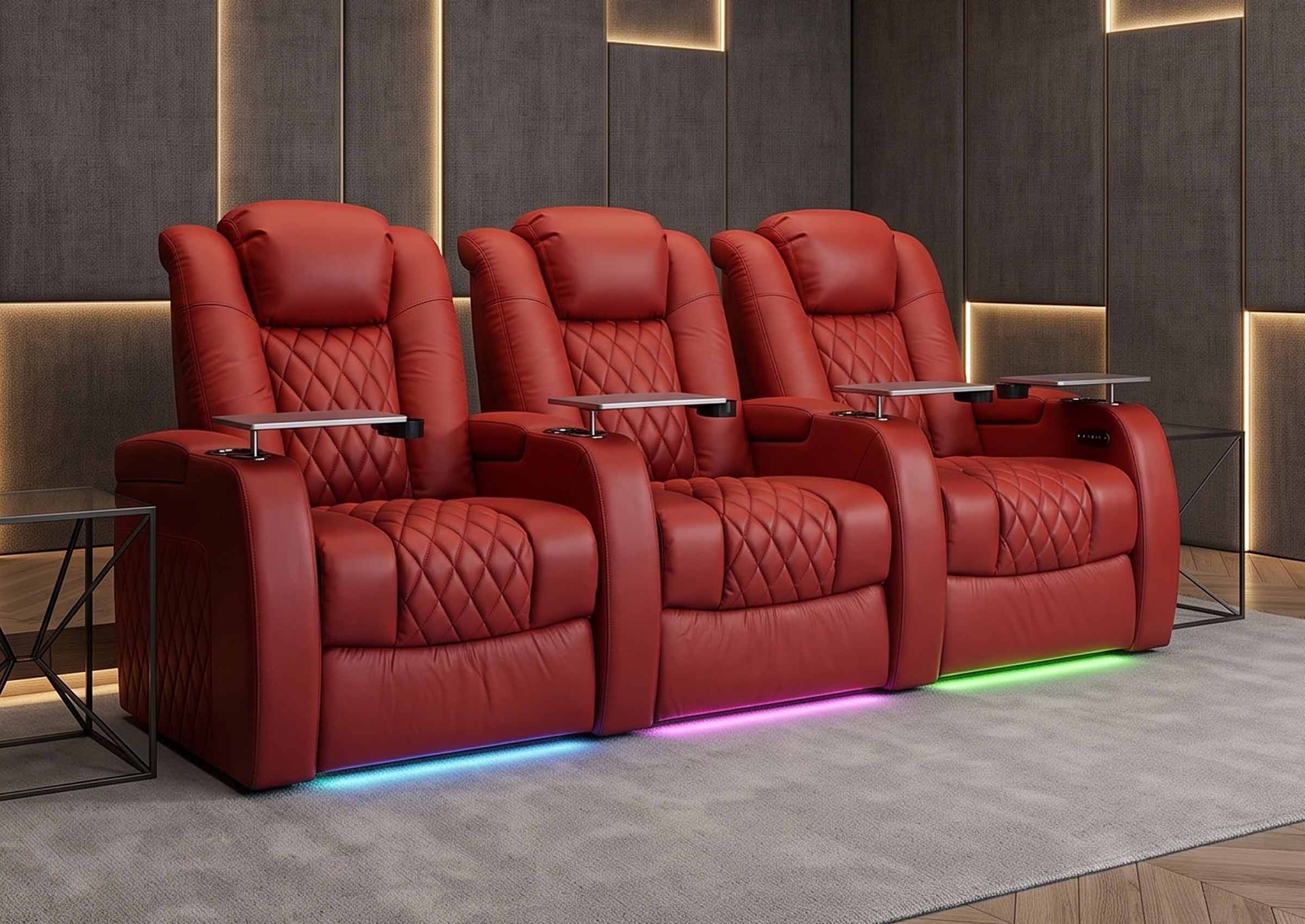 Weilianda 2026 Luxury Version 2.0 Three-Piece Home Theater Seating | Zero Gravity Recline & Ambient Lighting Sofa