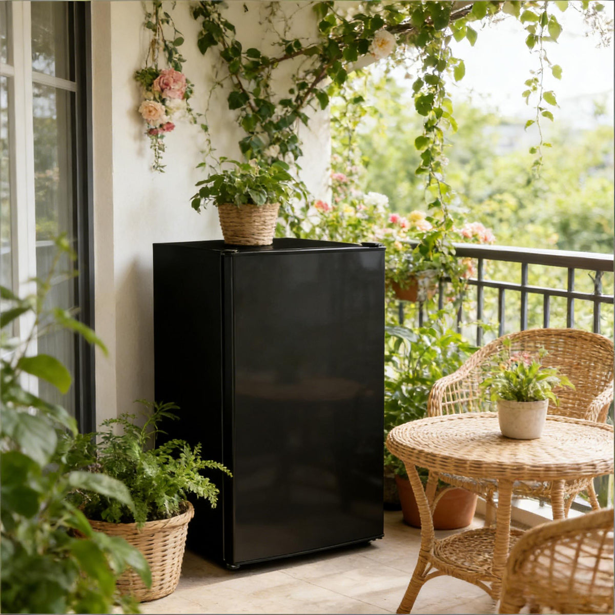 Space-Saving Single-Door Mini Fridge for Home & Office