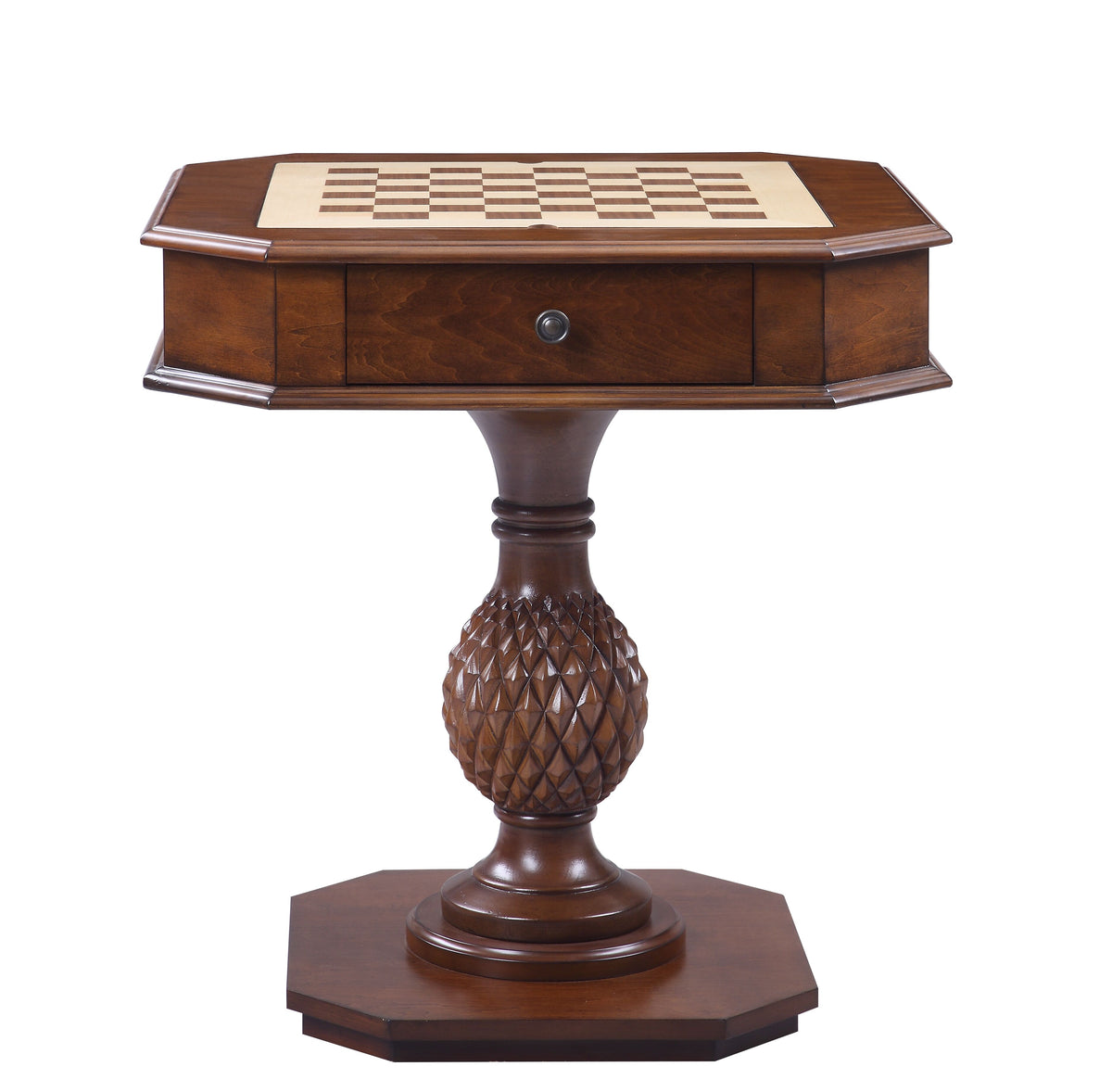 Classic Reversible Chess & Checkers Game Table with Storage Tray, Cherry Finish