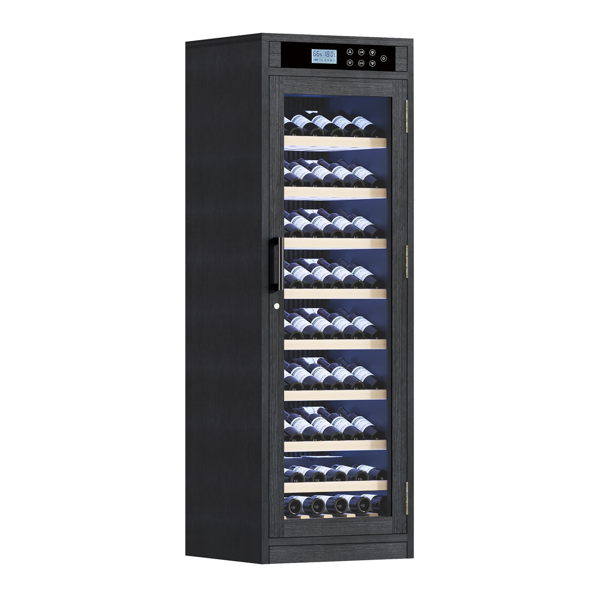 Smart Multi-Tier Wine Cooler Cabinet with Intelligent Temperature Control, Black