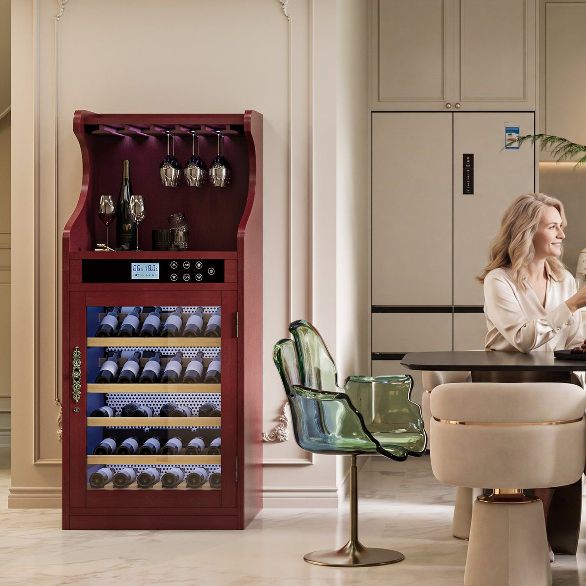 Connoisseur Wine Cooler Cabinet with 50–70% Humidity Control & Low-Noise Operation