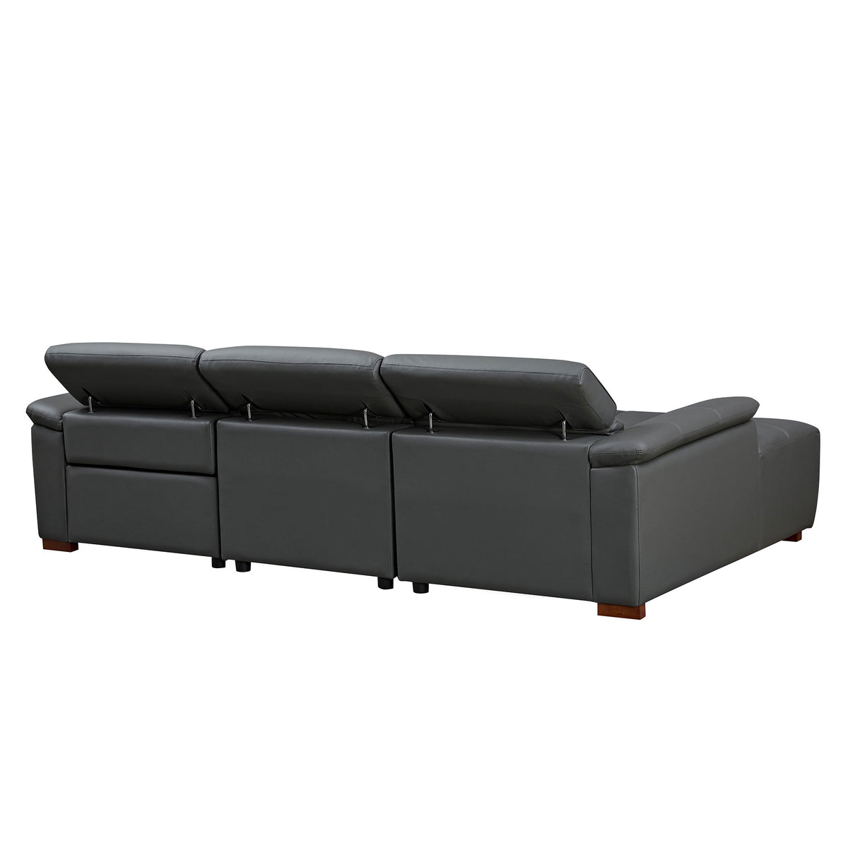 Premium L-Shaped Power Reclining Leather Sectional with USB, Headrests & Footrests