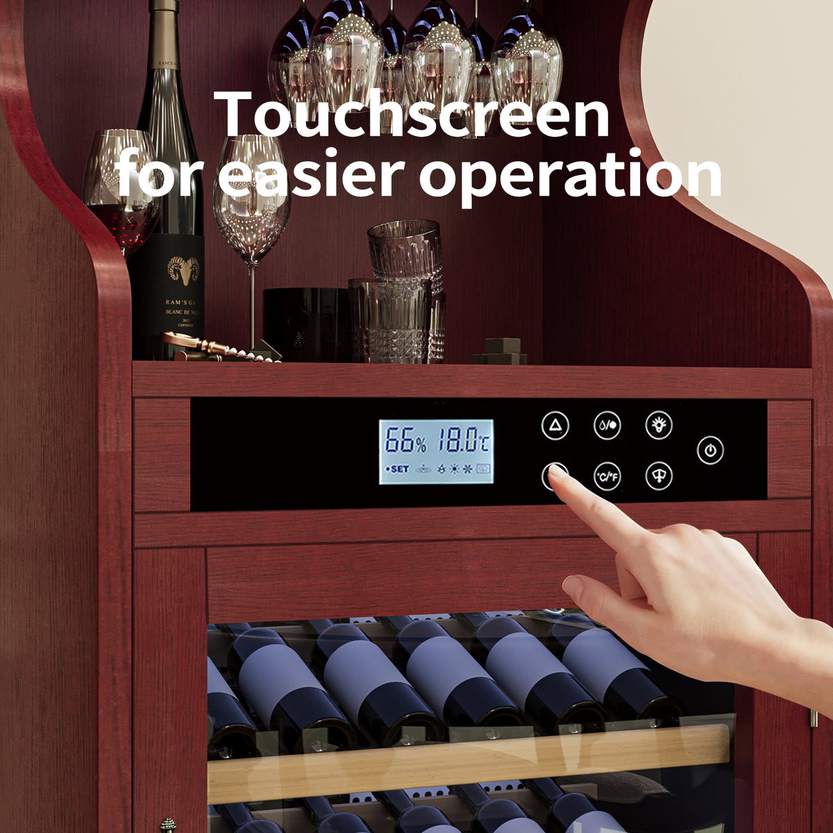 Connoisseur Wine Cooler Cabinet with 50–70% Humidity Control & Low-Noise Operation
