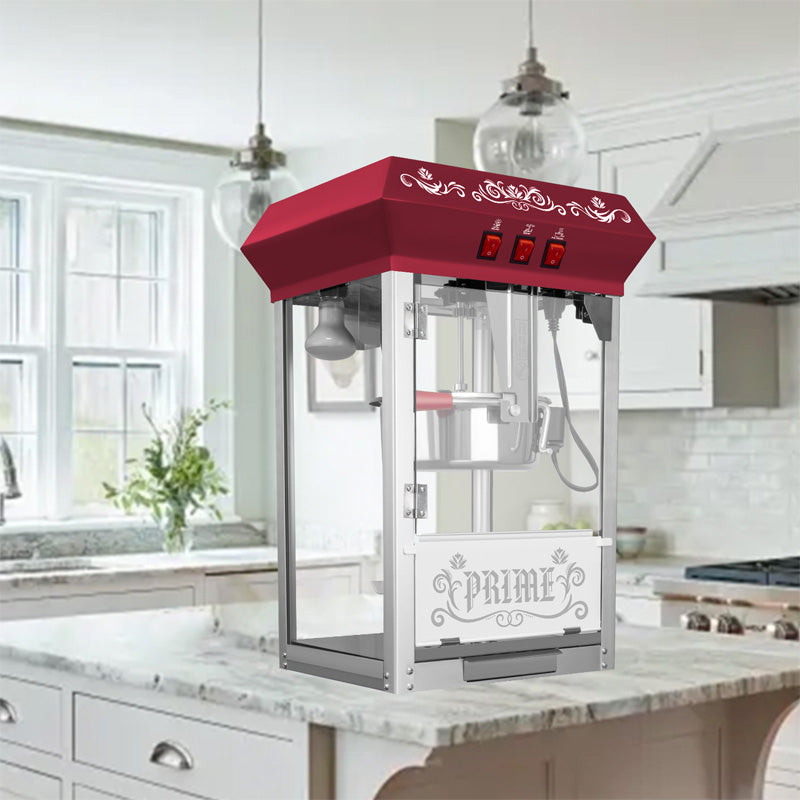 Commercial 12 Oz Countertop Popcorn Machine with Tempered Glass & Warming Deck, 850W