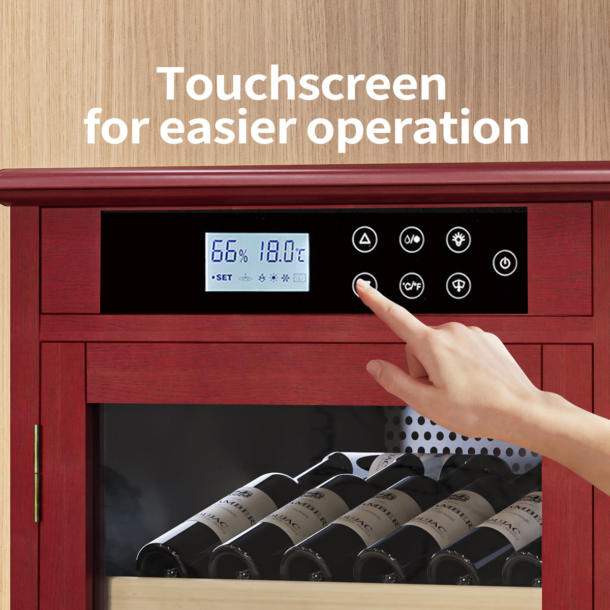 High-Capacity 69-Bottle Wine Refrigerator Cabinet for Kitchen Storage