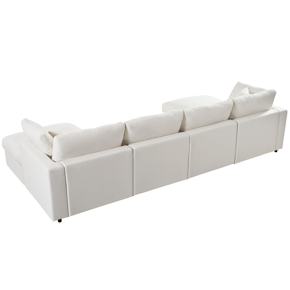Spacious 128" U-Shaped Modular Sectional with Dual Movable Ottomans