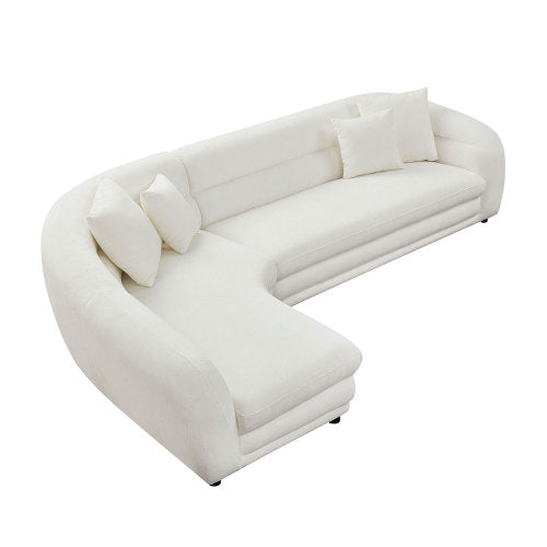Elegant 125.2" Curved L-Shaped Modular Sectional with Plush Comfort Pillows