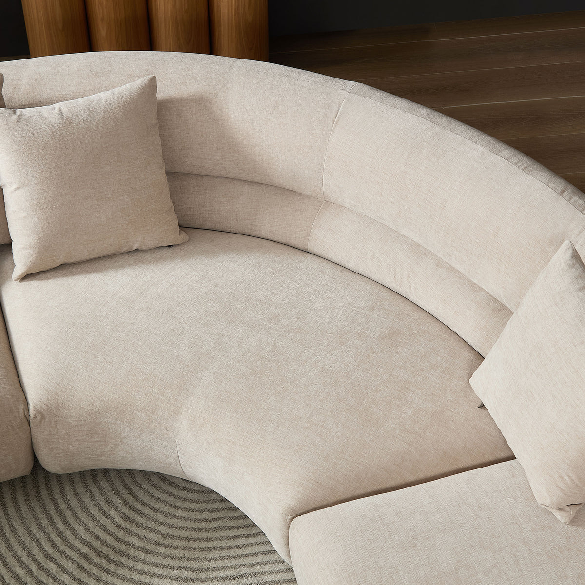 Sleek 3-Piece Curved Modular Sectional with Free-Form Comfort