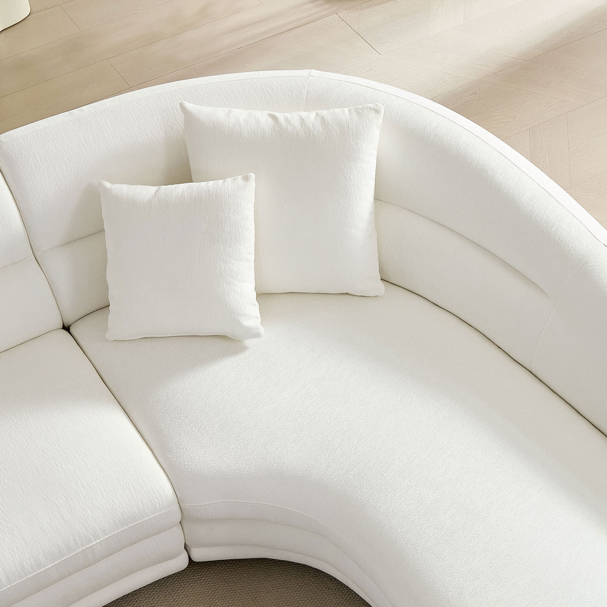 Elegant 125.2" Curved L-Shaped Modular Sectional with Plush Comfort Pillows