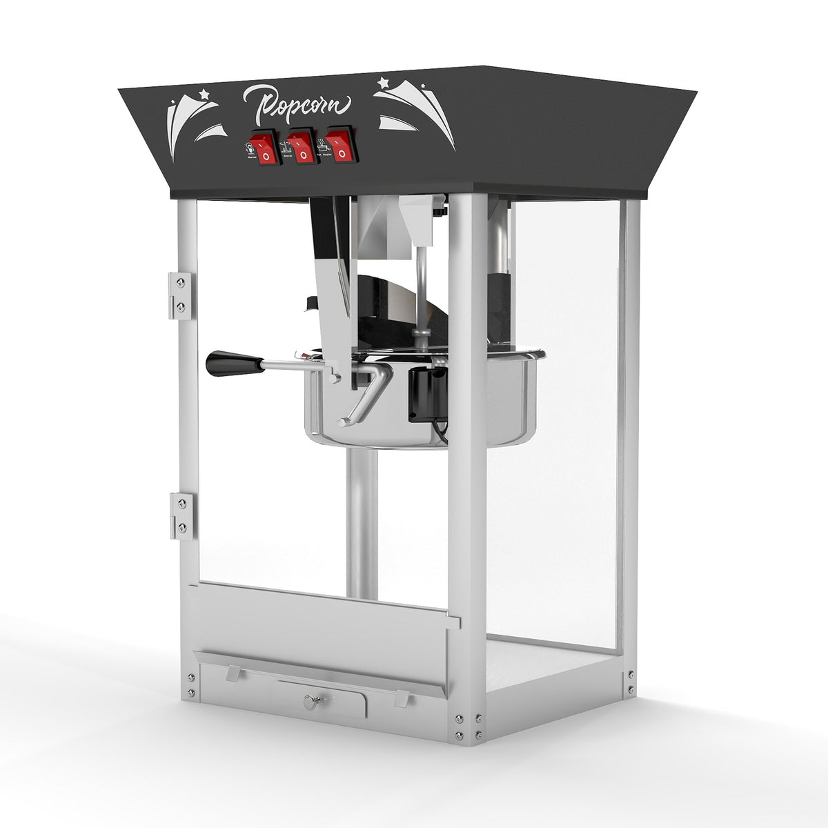 Commercial 12 Oz Countertop Popcorn Machine with Tempered Glass & Warming Deck, 850W