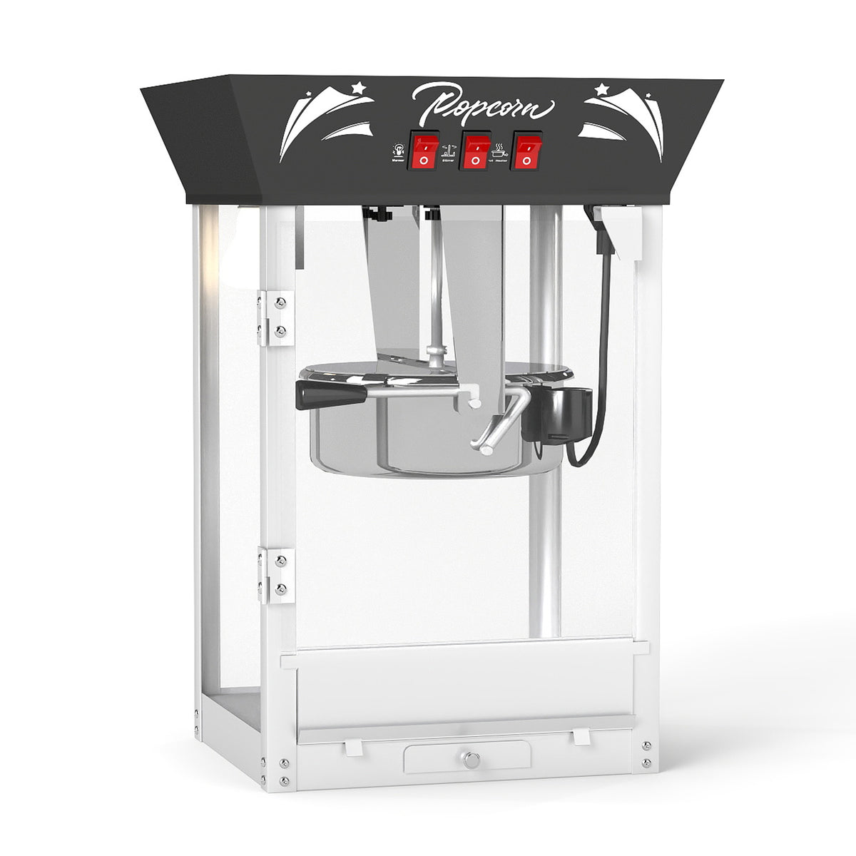 Commercial 12 Oz Countertop Popcorn Machine with Tempered Glass & Warming Deck, 850W