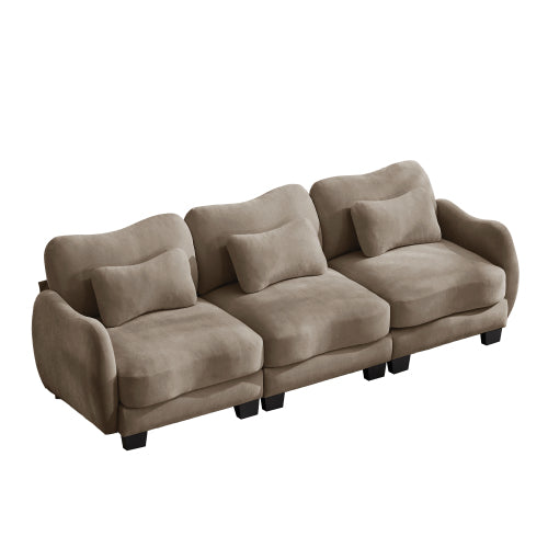 Oversized U-Shaped Chenille Sectional with Dual Movable Ottomans