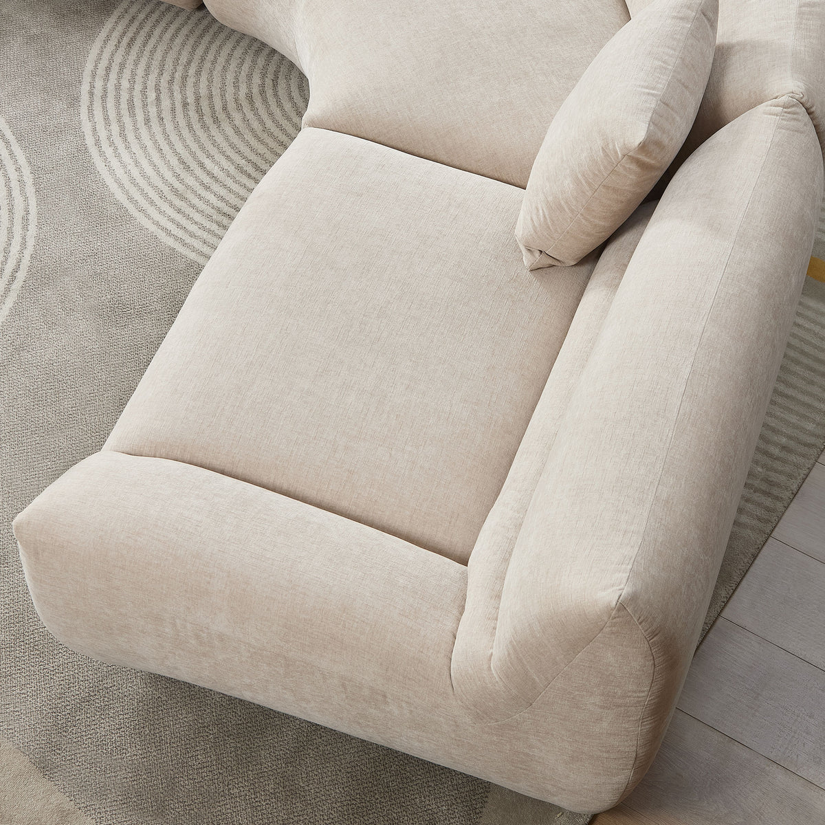 Sleek 3-Piece Curved Modular Sectional with Free-Form Comfort