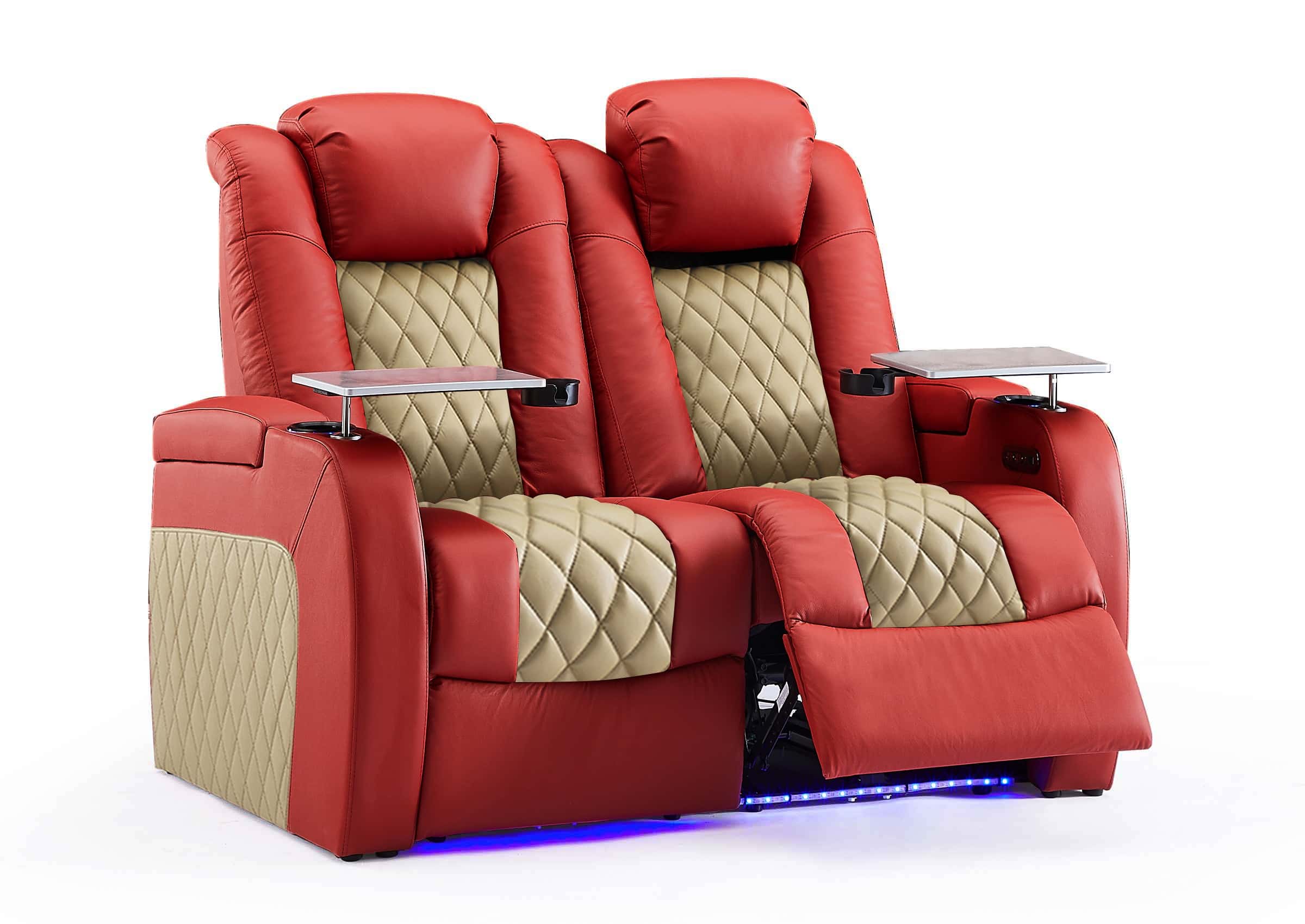 Weilianda Luxury Series Red Custom Power Recliner for Movie 2 Seats
