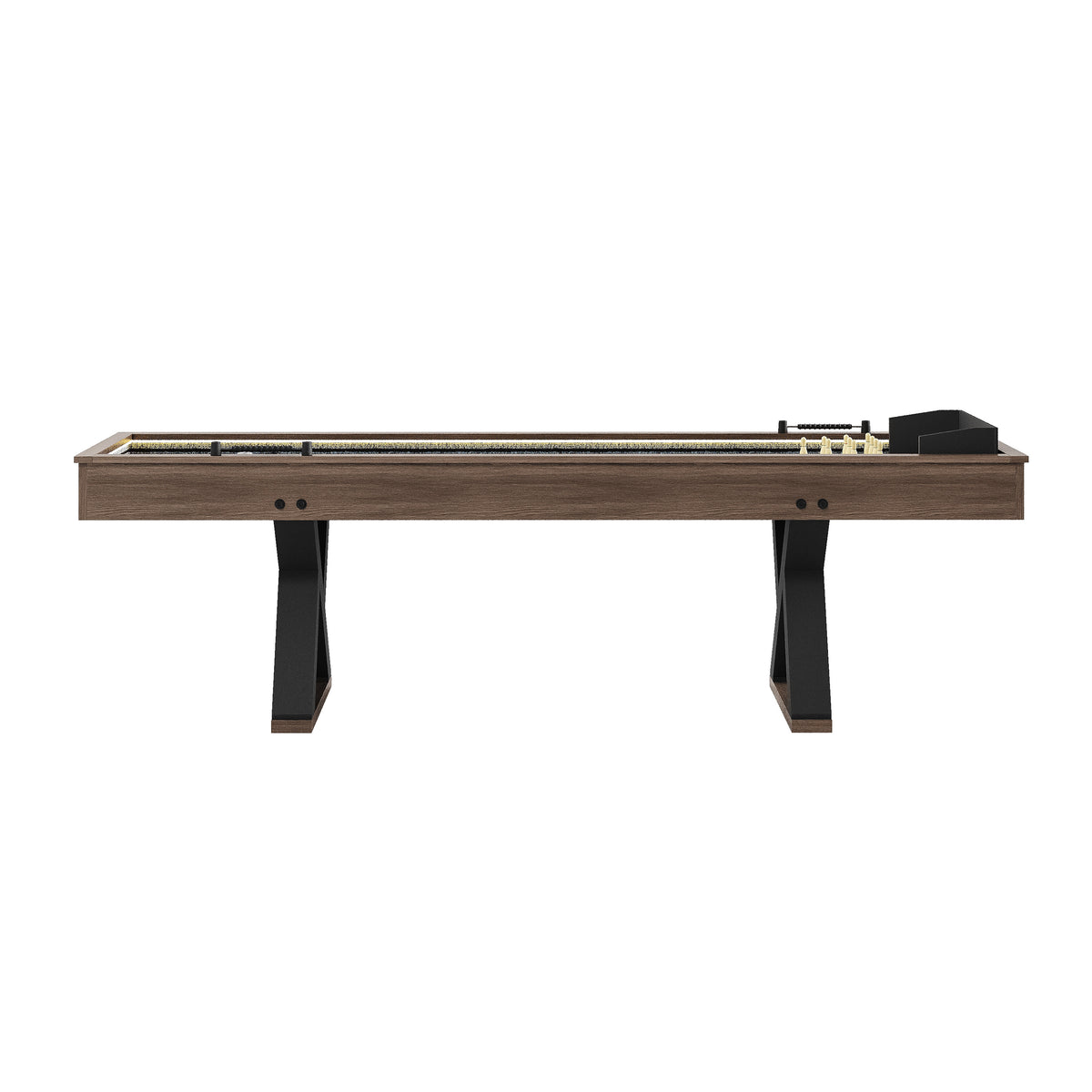 Versatile 9FT 2-in-1 Shuffleboard & Bowling Table with LED Light Rail