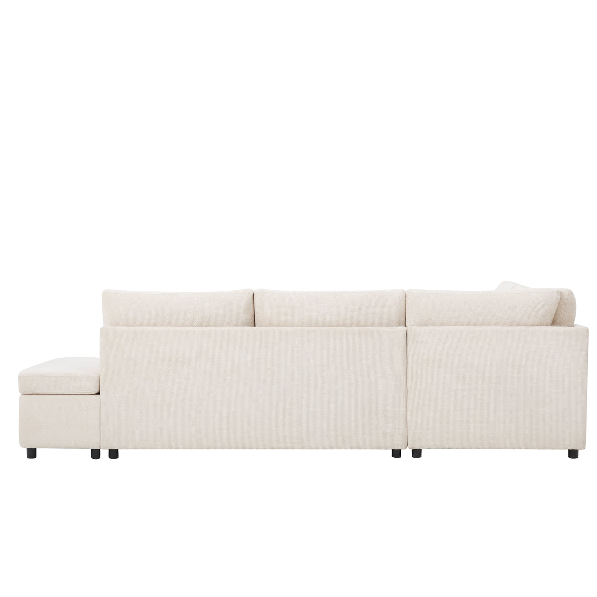Versatile 107" L-Shaped Sleeper Sectional with Storage Ottoman & Fast Charging