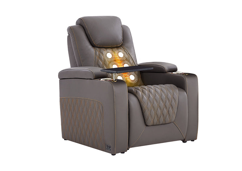 Weilianda Chic Massage Series Single Modern Theater Seating | Top-Grain Leather Recliner