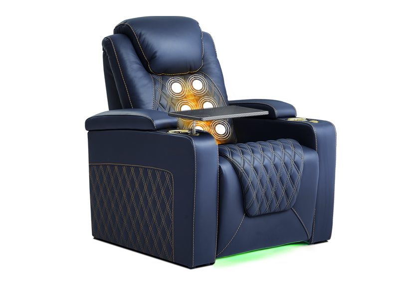 Weilianda Chic Massage Series Single Modern Theater Seating | Top-Grain Leather Recliner