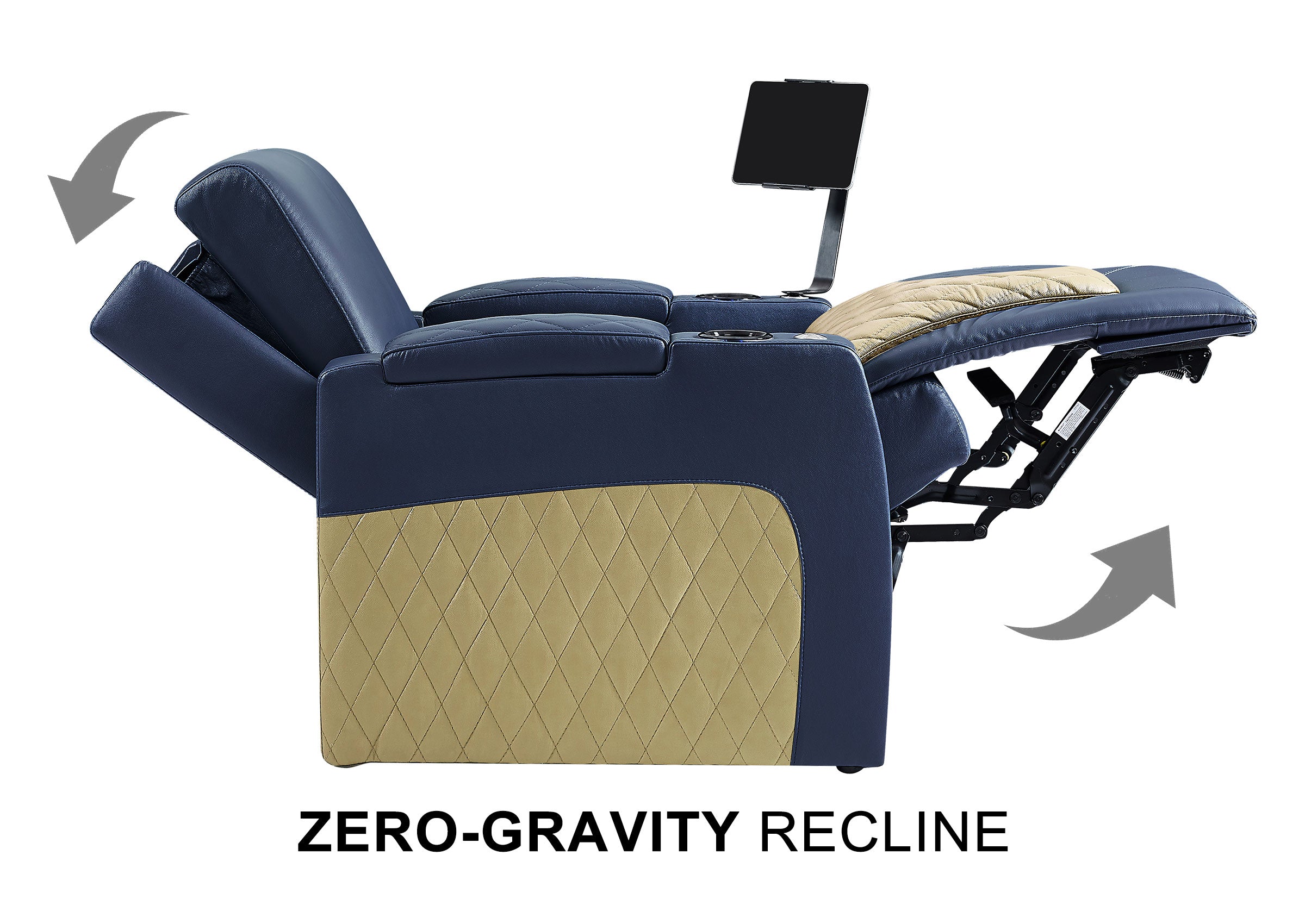 Weilianda AstroUltra Series Blue Custom Dual-Tone Single Top-Grain Leather Sofa with Multi-Color Lighting
