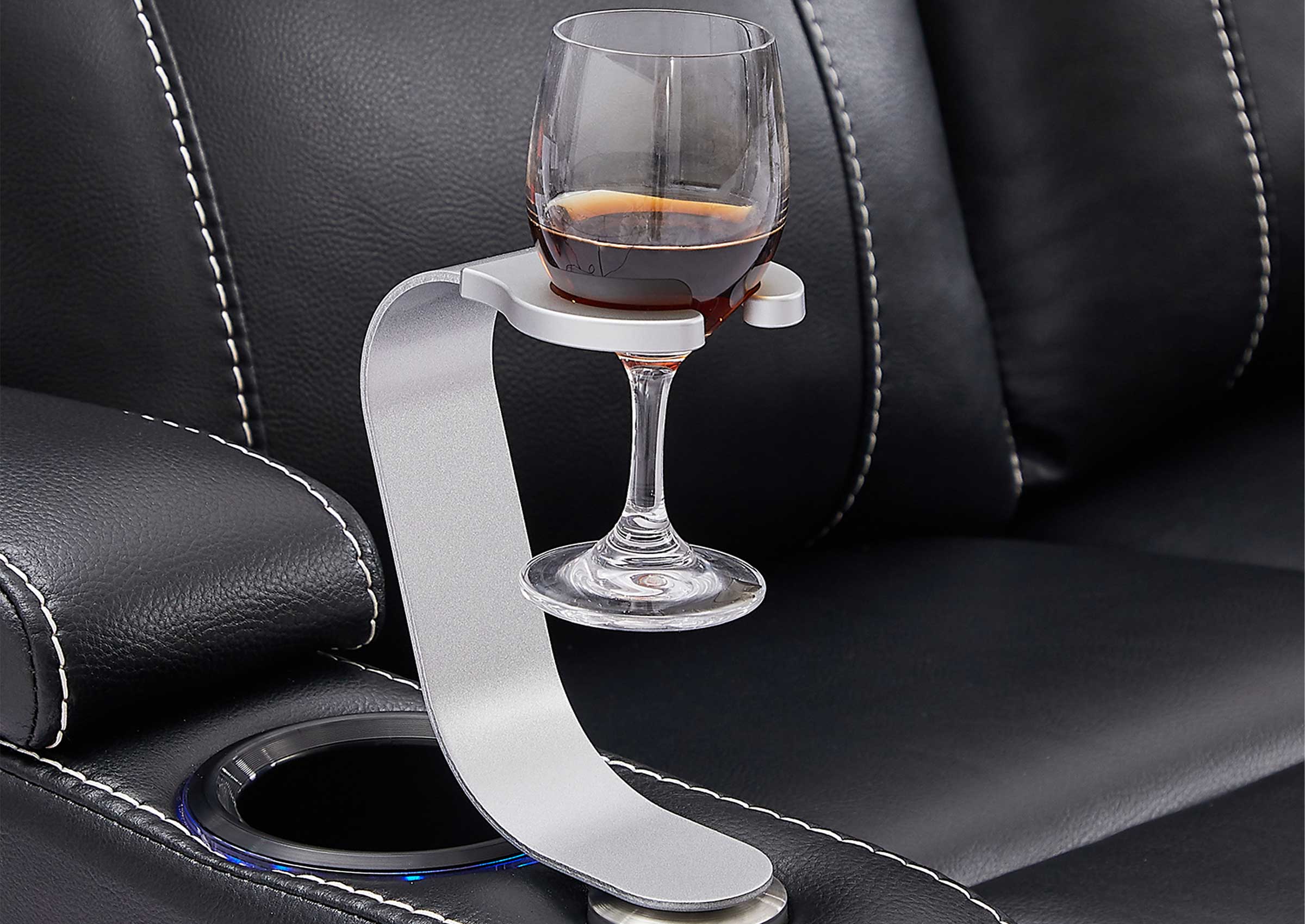 Weilianda Adjustable Wine Glass Holder for Home Theater Seating | Spill-Resistant & Secure Mount