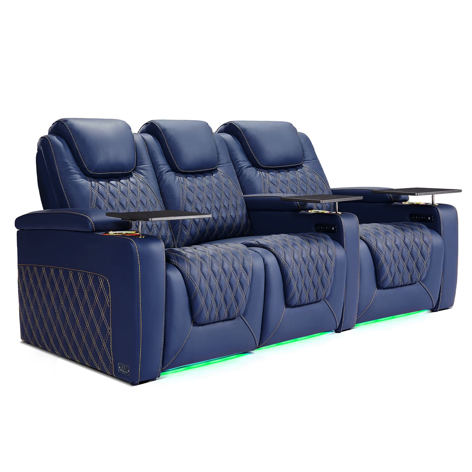 Chic Series Black Home Theater Seating 7 Colors Lighting