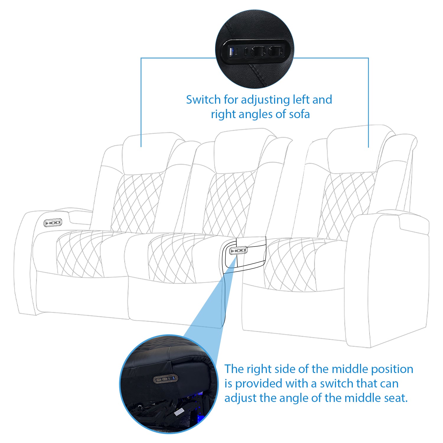 Luxury Series Without-Arm Home Theater Seats