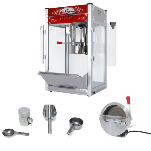 Commercial 16 Oz Countertop Popcorn Machine with Stainless Steel Accessories, Black