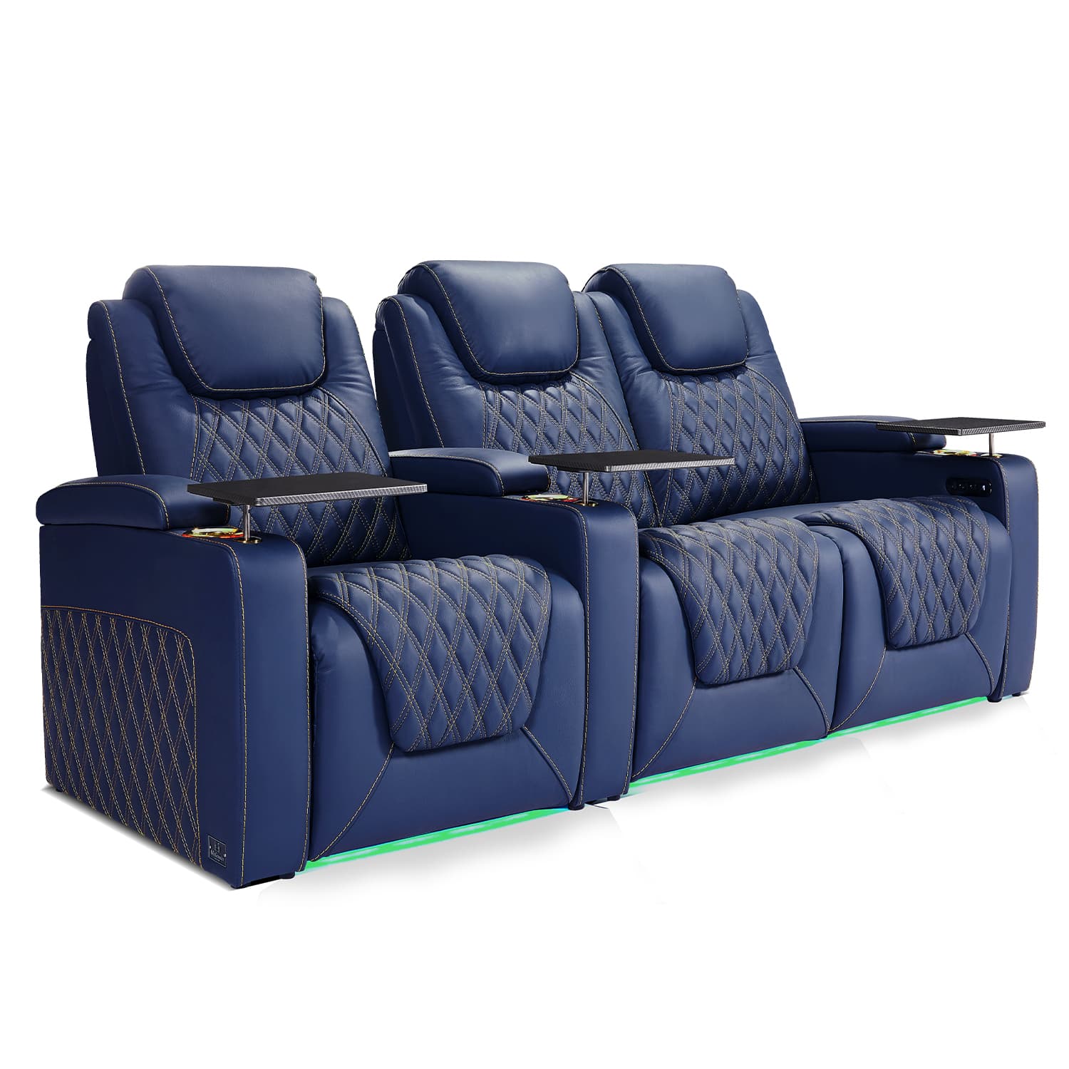 Chic Series Black Home Theater Seating 7 Colors Lighting