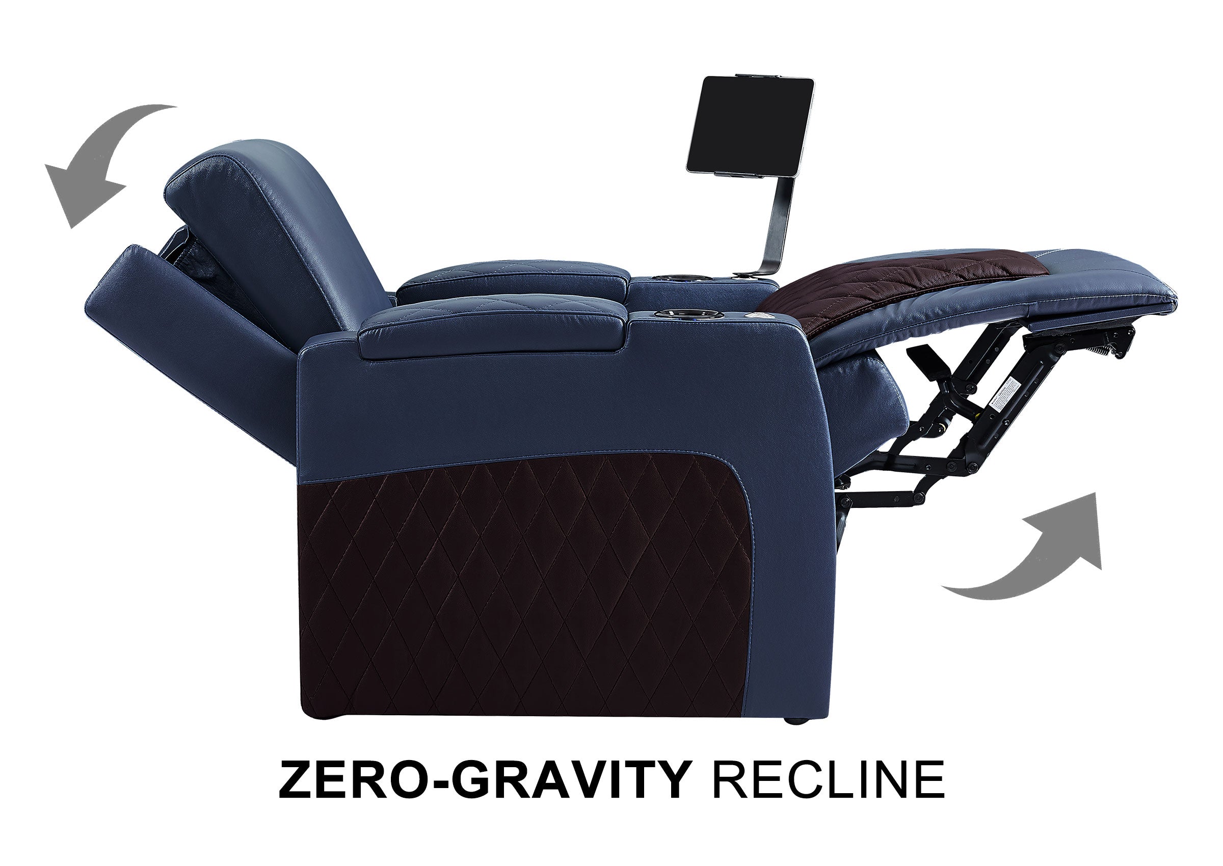 Weilianda AstroUltra Series Blue Custom Dual-Tone Single Top-Grain Leather Sofa with Multi-Color Lighting