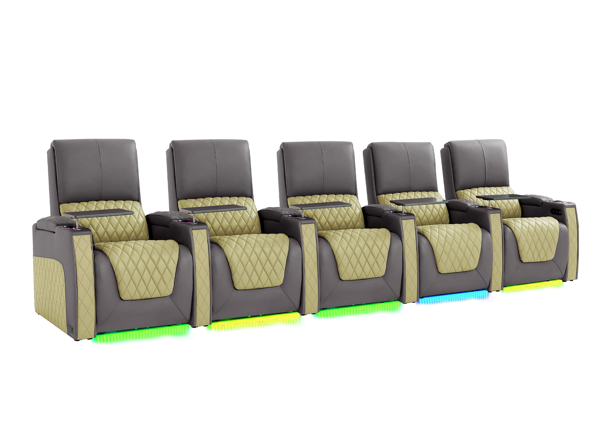Weilianda AstroUltra Series Grey Custom Dual-Tone Modern Theater Seating with USB Charging 5-Seater