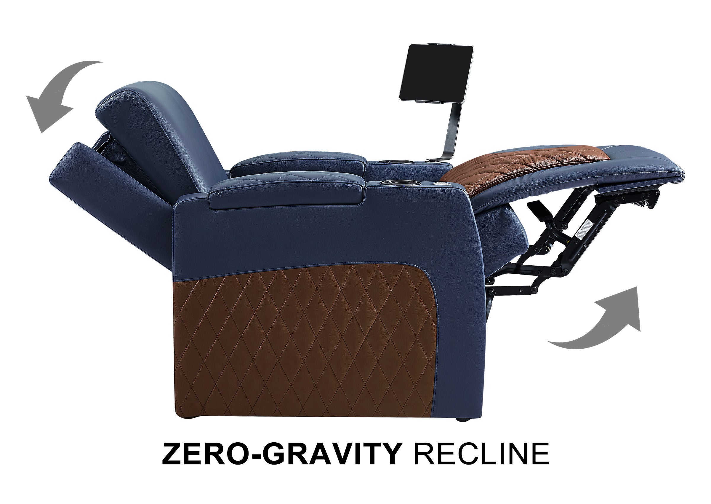 Weilianda AstroUltra Series Blue Custom Dual-Tone Single Top-Grain Leather Sofa with Multi-Color Lighting