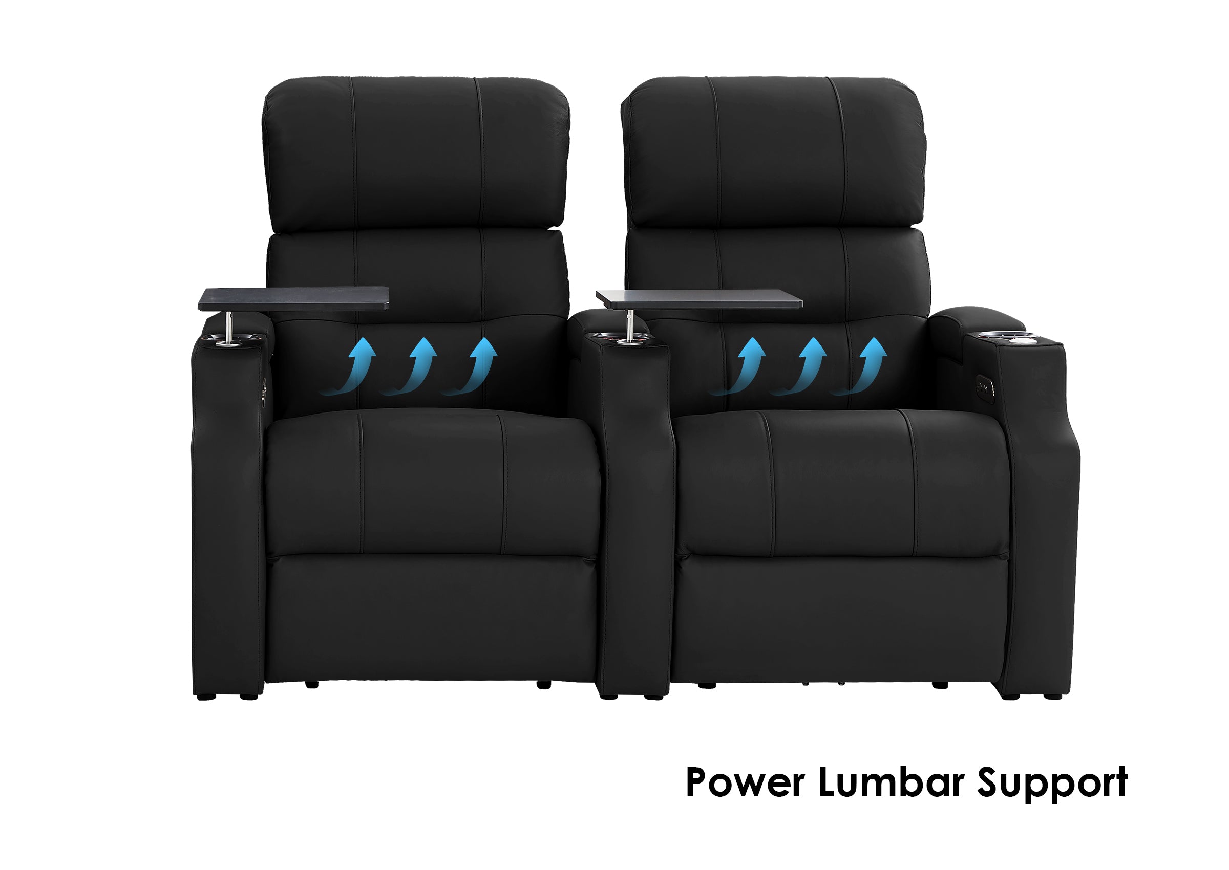 Weilianda Vanguard Lumbar Series Home Theater Loveseat Recliner with Ergonomic Lumbar Support