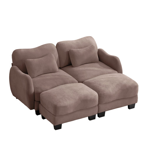 Oversized U-Shaped Chenille Sectional with Dual Movable Ottomans