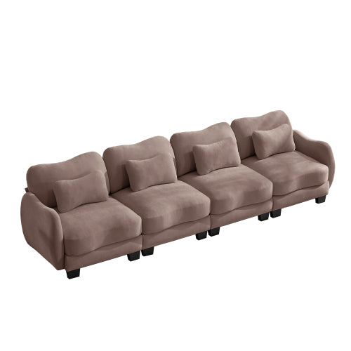 Oversized U-Shaped Chenille Sectional with Dual Movable Ottomans