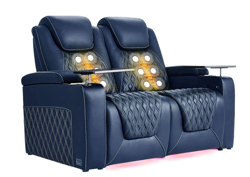 Weilianda LumiChic Massage Series 2-Seat Home Theater Recliner | LED Lighting for Movie Night