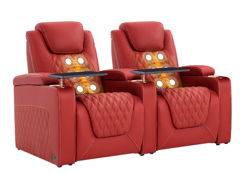 Weilianda LumiChic Massage Series 2-Seat Home Theater Recliner | LED Lighting for Movie Night