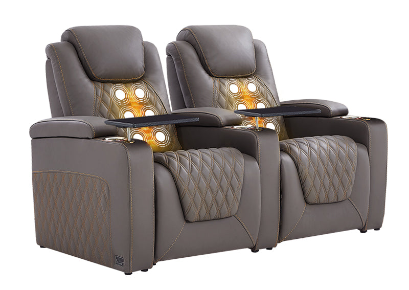 Weilianda LumiChic Massage Series 2-Seat Home Theater Recliner | LED Lighting for Movie Night