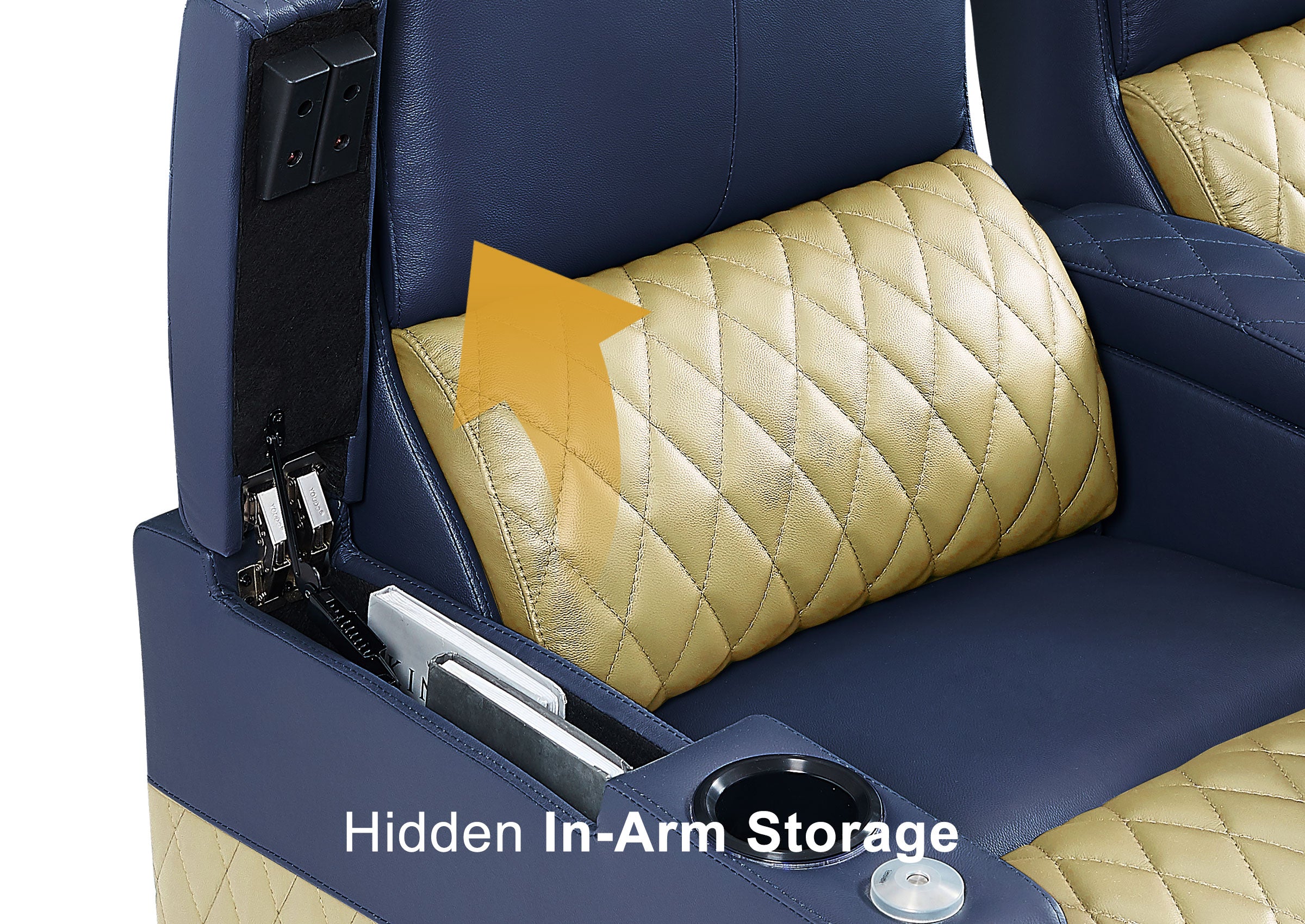 Weilianda AstroUltra Series Blue Custom Dual-Tone Single Top-Grain Leather Sofa with Multi-Color Lighting