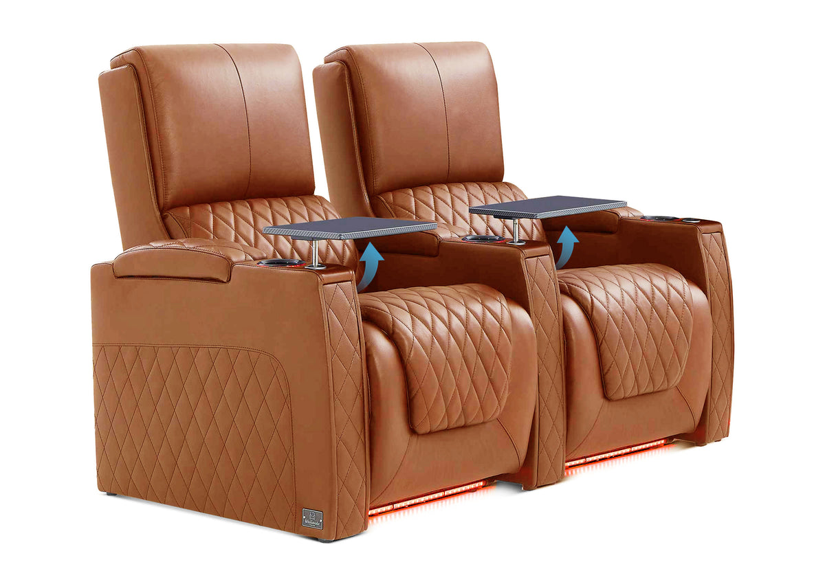 Weilianda AstroUltra Lumbar Series Two Seat Top Grain Leather Sofa with Built-in Lumbar Support