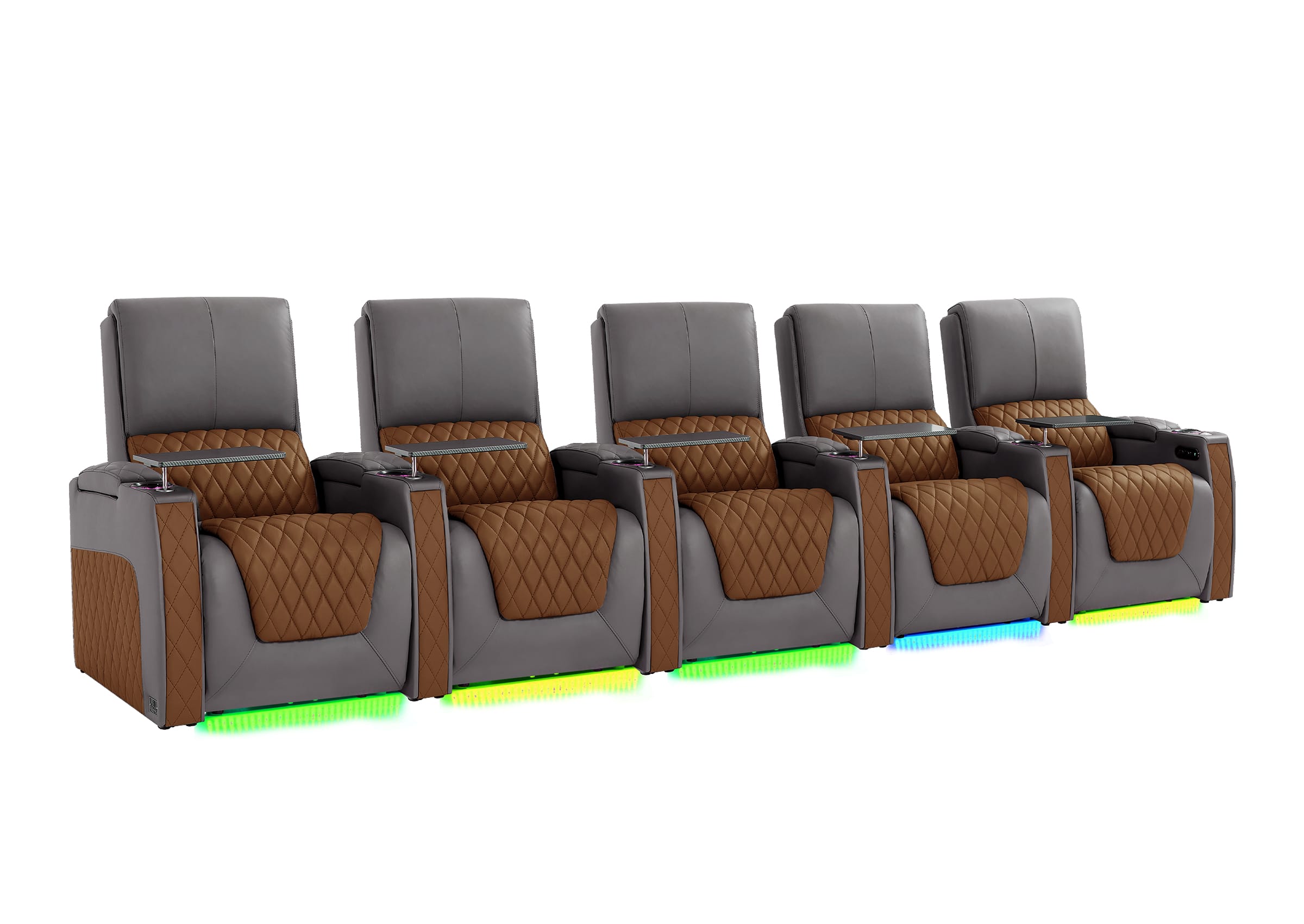 Weilianda AstroUltra Series Grey Custom Dual-Tone Modern Theater Seating with USB Charging 5-Seater