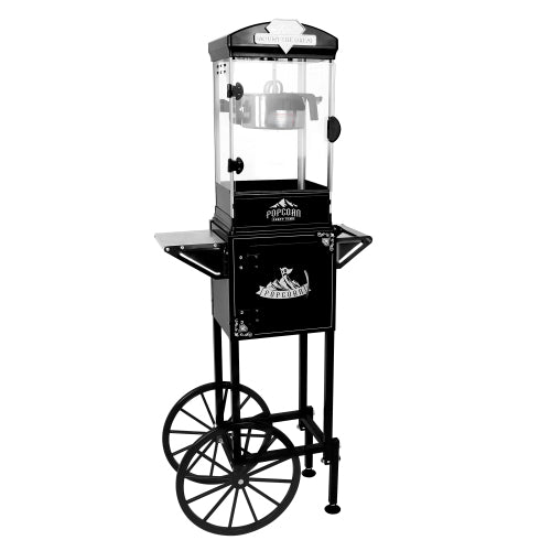 Classic 10 Oz Popcorn Machine Cart with Wheels & Measuring Spoons
